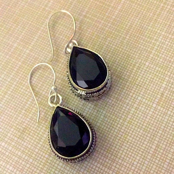 NEW beautiful Faceted Onyx Earrings - Picture 4 of 12